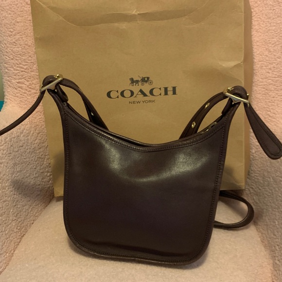 Coach Handbags - Coach Dark Brown Leather Crossbody Shoulder Bag
